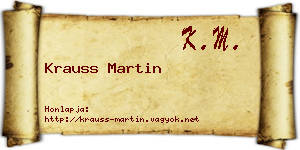 Krauss Martin névjegykártya